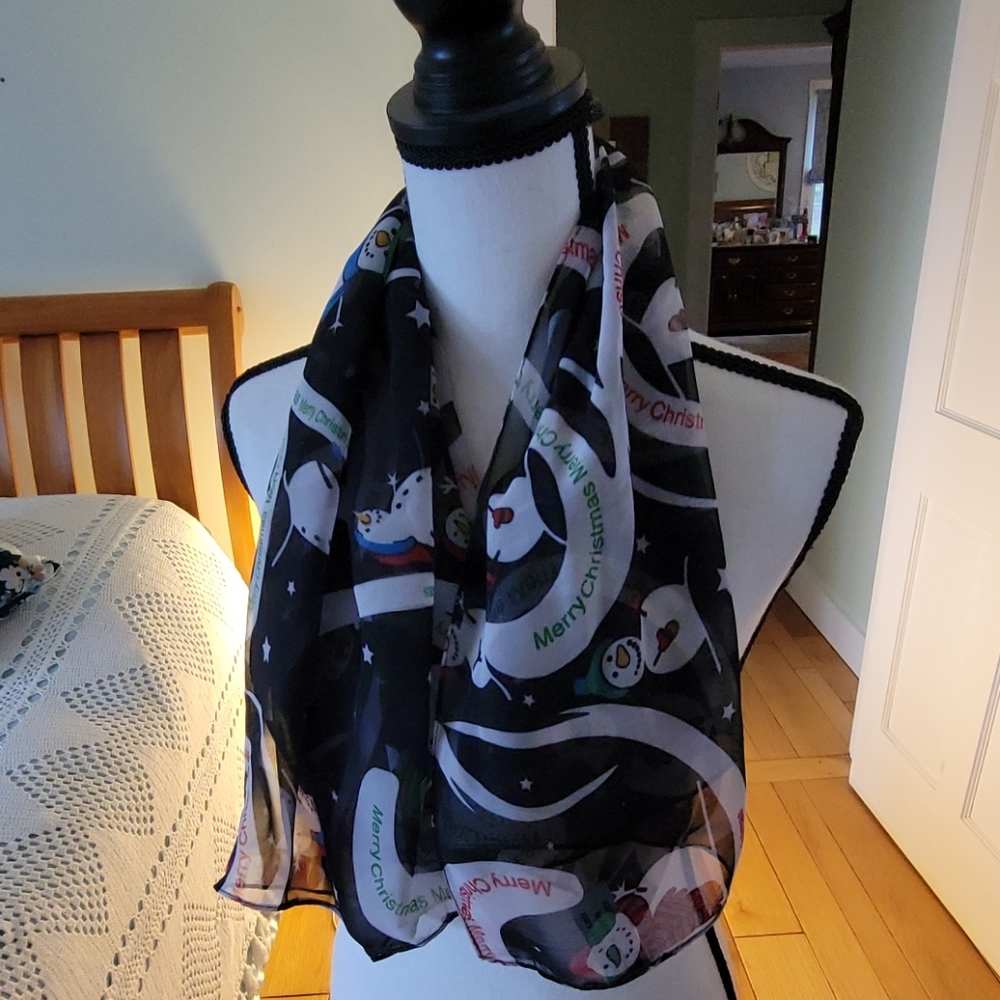 Merry Christmas, Snowman scarf EUC
